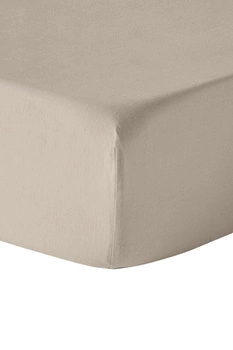 Prześcieradło z gumką Westwing Airy lniane beżowe 200 x 200 x 15 cm