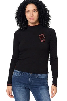 Bluzka damska Desigual Artemisa ażurowy tył czarna