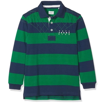 Koszulka chłopięca Pepe Jeans Patrick polo zielona w paski