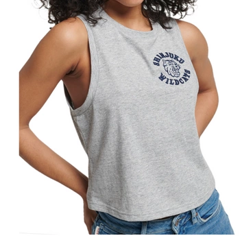Koszulka damska Superdry Vintage Collegiate Tank szara z nadrukiem