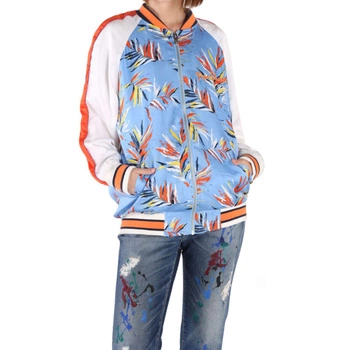 Kurtka damska Pepe Jeans Lesly bomberka niebieska w liście