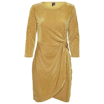 Sukienka damska Vero Moda Mella elegancka złota welurowa r. M