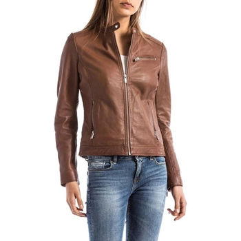 Kurtka damska Blue Wellford Pearl skórzana brązowa r. XL