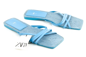 Klapki damskie Zara błękitne espadryle r. 40