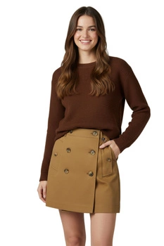 Spódnica damska Tommy Hilfiger Icon Trench mini brązowa r. S