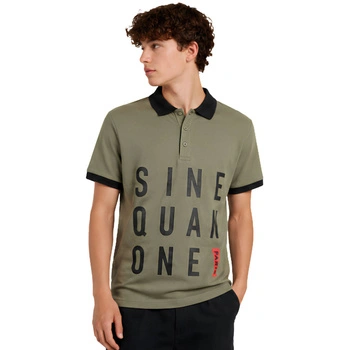 Koszulka męska polo Sinequanone Safir Pack B bawełniana khaki r. M