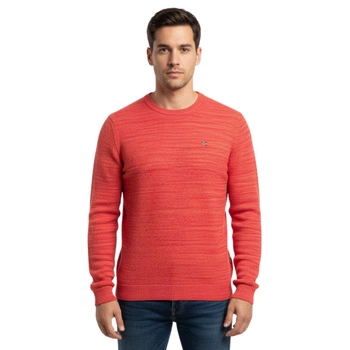 Sweter męski Napapijri klasyczny pomarańczowy melanżowy