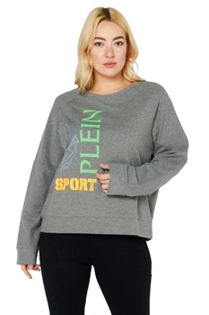 Bluza damska Plein Sport C-Neck bawełniana szara