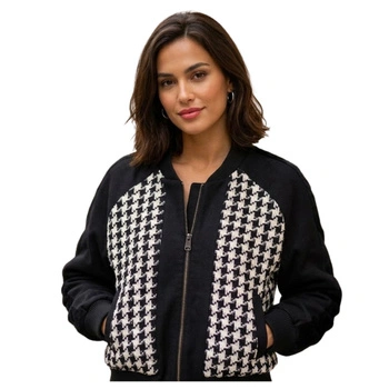 Kurtka damska Sinequanone Vizon bomber w pepitkę przejściowa