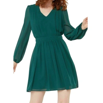 Sukienka damska Naf Naf Madane zielona rozkloszowana