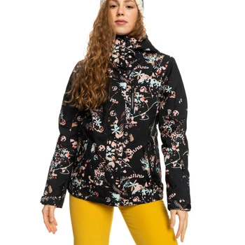 Kurtka damska Roxy Jetty Insulated narciarska czarna w kwiaty r. S