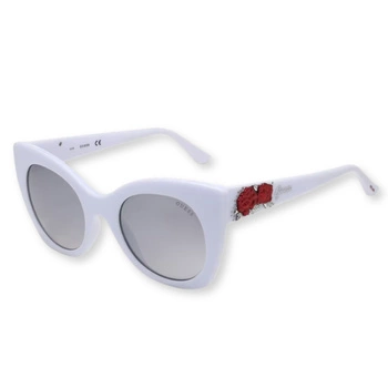 Okulary damskie Guess GU7610 przeciwsłoneczne białe z różą