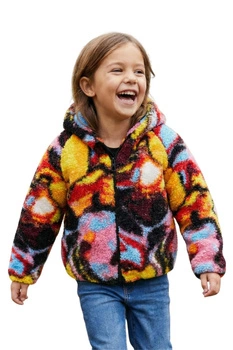 Kurtka dziewczęca Desigual Urano wielokolorowa baranek r. 98