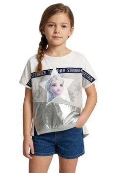 Koszulka dziecięca Desigual Snow Frozen Elsa z cekinamy r. 146