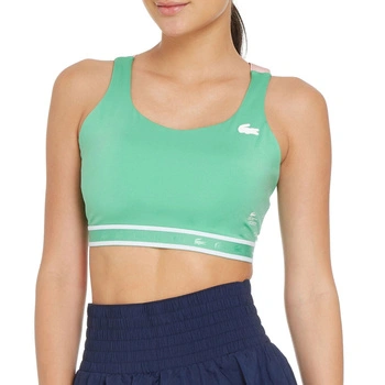 Top sportowy Lacoste Sport dopasowany zielony z krzyżującymi ramiączkami r. XS