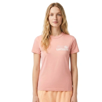 Koszulka damska Lacoste bawełniana różowa t-shirt r. XXS