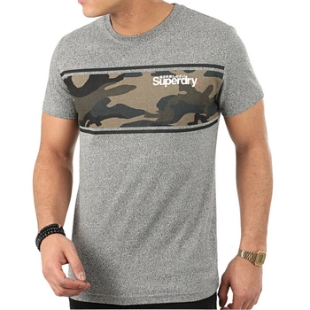 Koszulka męska Superdry Core Logo Camo szara z nadrukiem