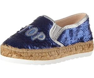 Buty dla dziewczynki Macarenitas z cekinami espadryle granatowe wsuwane