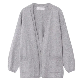 Sweter dziecięcy Mango kardigan szary bawełniany kaszmir