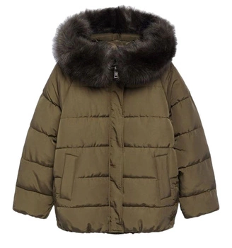 Kurtka damska Mango Botanic pikowana zimowa khaki