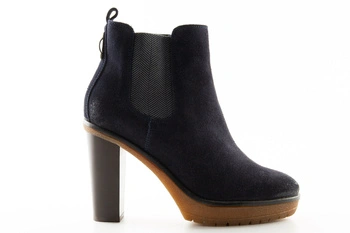 Buty damskie Tommy Hilfiger Cleo botki skórzane zamszowe granatowe