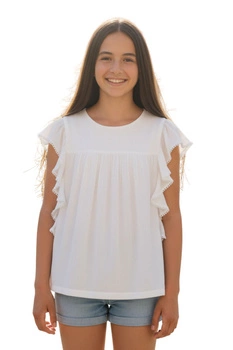 Bluzka dziewczęca MAYORAL Ivory Blouse ecru elegancka r. 158