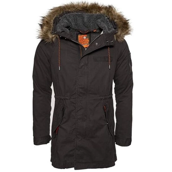 Kurtka męska parka Superdry Mountain Rookie Aviator zimowa czarna z kapturem