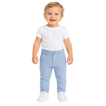Spodnie chłopięce Mayoral klasyczne slim fit niebieskie r. 68