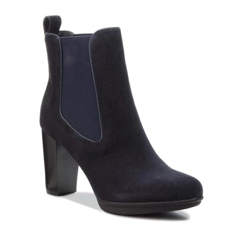 Buty damskie Tommy Hilfiger Basi Chelsea botki na obcasie granatowe skóra