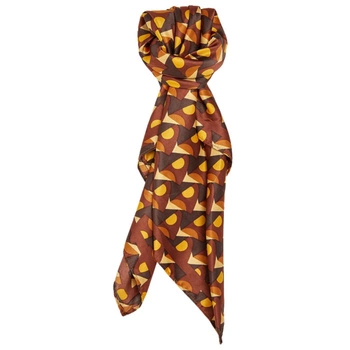 Apaszka Zara damska chusta brązowa z geometrycznym wzorem