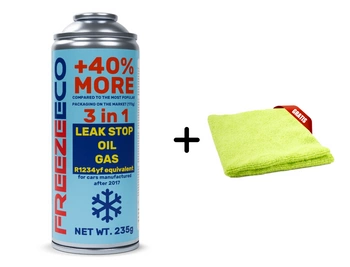 Czynnik 3w1 do klimatyzacji FreezeEco uszczelniacz R1234yf 290g + Mikrofibra