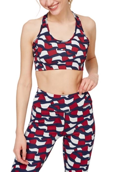Biustonosz damski Tommy Hilfiger Mid Intensity Aop Racer sportowy