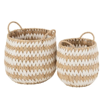 Zestaw 2 naturalnych koszy bambusowych Jolipa dekoracyjne