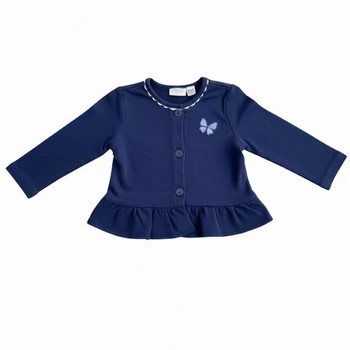 Kardigan dla dziewczynki Chicco bawełniany granatowy