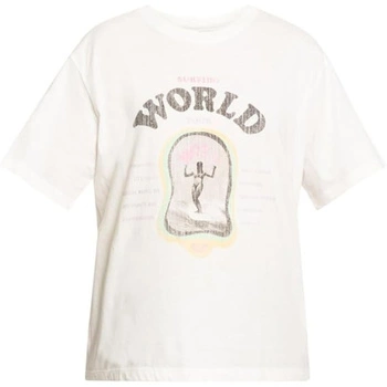 Koszulka damska Roxy Moonlight Sunset oversize ecru