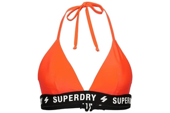 Góra od bikini Superdry Triangile Elastic Top pomarańczowy