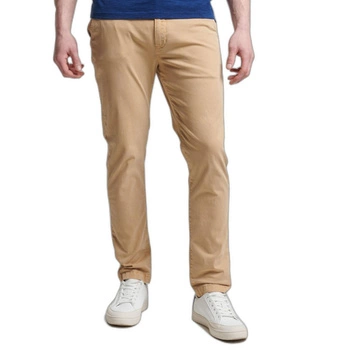 Spodnie męskie Superdry Studios Core Slim Chino beżowe zwężane