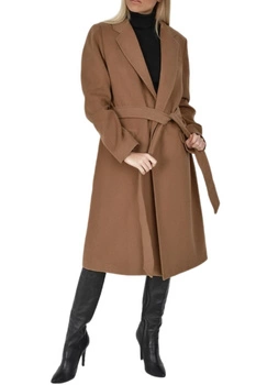 Płaszcz damski Dewberry Camel długi brązowy klasyczny