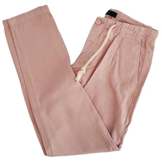 Spodnie męskie Liu Jo Linofriends lniane różowe