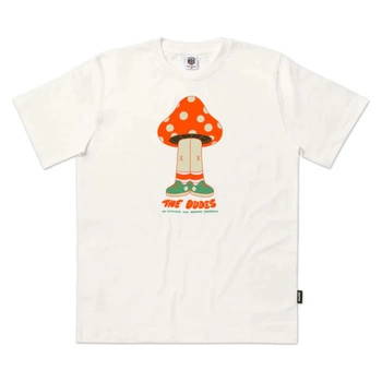 Koszulka męska The Dudes Shroomy Classic T-Shirt bawełniana ecru