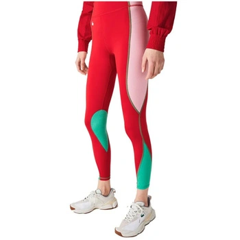 Spodnie damskie Lacoste Sport sportowe treningowe legginsy czerwone r. XS
