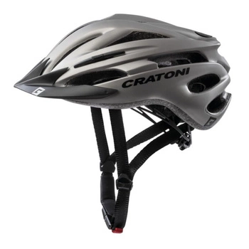 Kask rowerowy Cratoni Pacer MTB z czarnym daszkiem regulowany srebrny