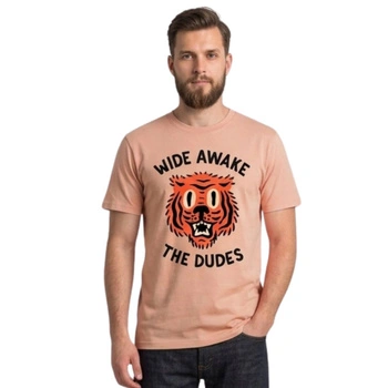 Koszulka męska The Dudes Wide Awake T-Shirt bawełniana z nadrukiem r. L