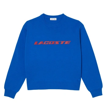 Bluza dzianinowa damska Lacoste AF2229 bawełniany niebieski sweter r. XS
