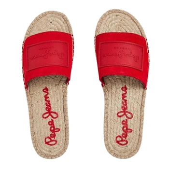 Klapki damskie Pepe Jeans Siva Berry wsuwane skórzane zamsz