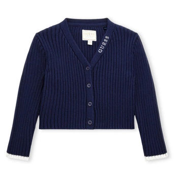 Sweter niemowlęcy Guess bawełniany granatowy rozpinany