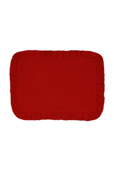 Podkładka Comptoir de Famille stołowa bawełniana z falbaną czerwona