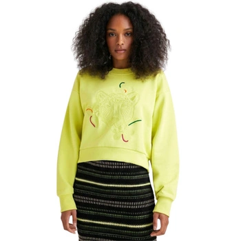 Bluza damska Desigual Loose Tiger krótka z haftem seledynowa